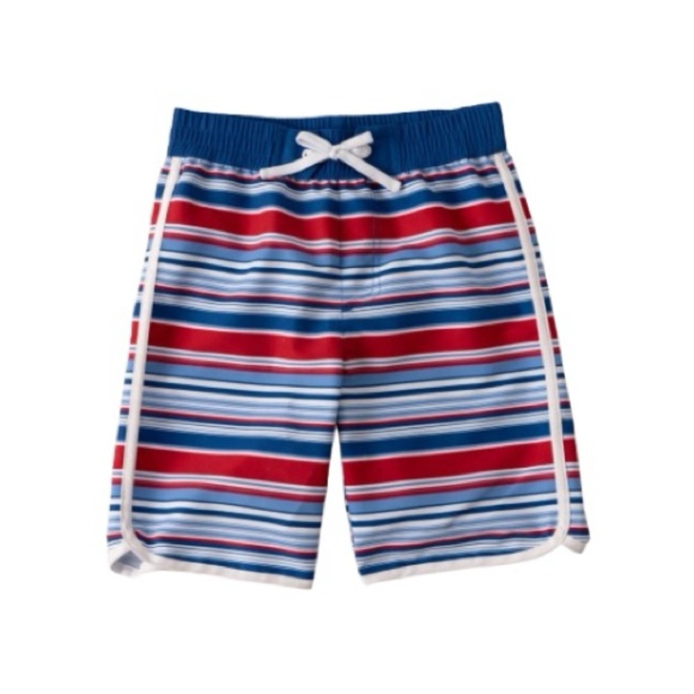 Kidpik Red White & Blue Striped Swim Trunks Boys XL 14 4th of July Patriotic